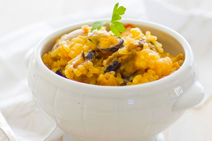 Arroz cremoso con mejillones